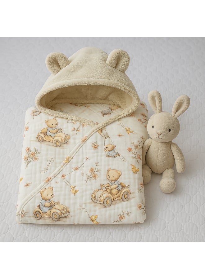 كايندر فالي منشفة على شكل عباءة بأذني أرنب - Image 1