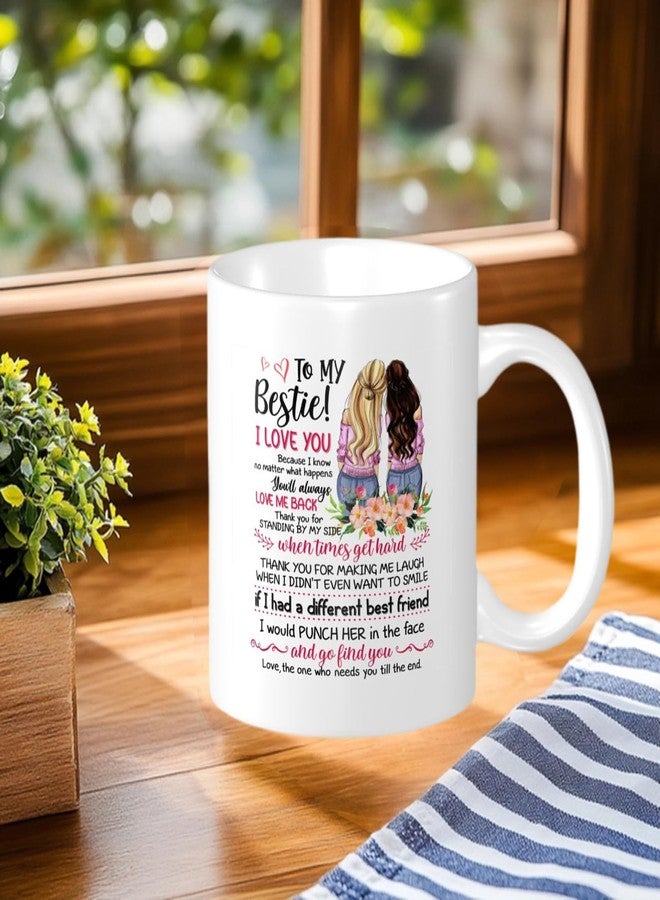 Wisedeal To My Bestie Coffee Mug, Best Friends or Birthday Gifts for Soul Sister Mom Aunt, Friends Forever, BFF Friendship Present Tea Cup for Her Women 11oz Ceramics White - Image 4