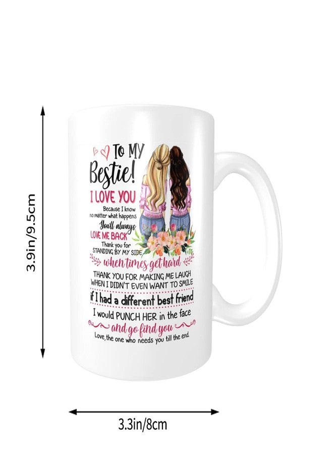 Wisedeal To My Bestie Coffee Mug, Best Friends or Birthday Gifts for Soul Sister Mom Aunt, Friends Forever, BFF Friendship Present Tea Cup for Her Women 11oz Ceramics White - Image 2