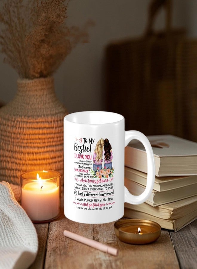 Wisedeal To My Bestie Coffee Mug, Best Friends or Birthday Gifts for Soul Sister Mom Aunt, Friends Forever, BFF Friendship Present Tea Cup for Her Women 11oz Ceramics White - Image 5