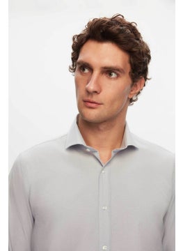 D'S DAMAT Slim Fit Gray Italian Collar Shirt 2HF02ORT4185  - Image 3