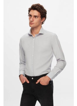 D'S DAMAT Slim Fit Gray Italian Collar Shirt 2HF02ORT4185  - Image 2