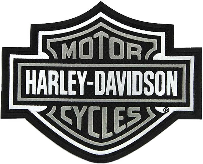 Harley-Davidson 9.25 inch Embroidered Gray Bar & Shield Logo Emblem Sew-On Patch