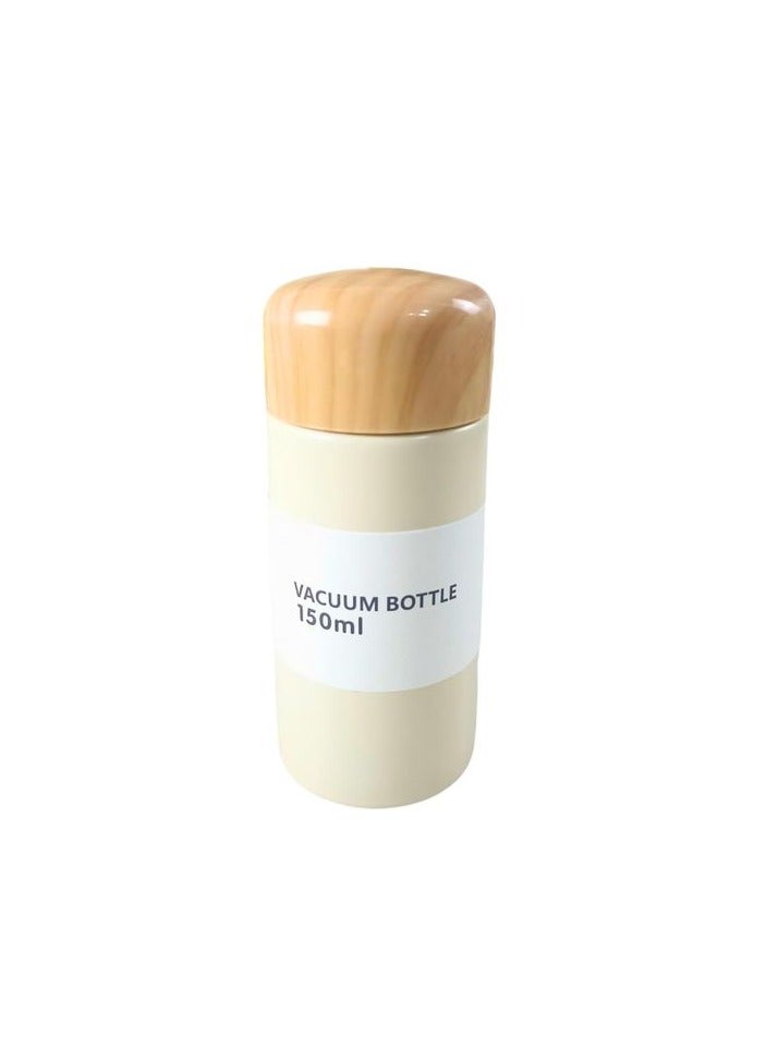High Quality Stainless Steel Mini Water Cup With Wooden Design (white, 150ml) - Image 1