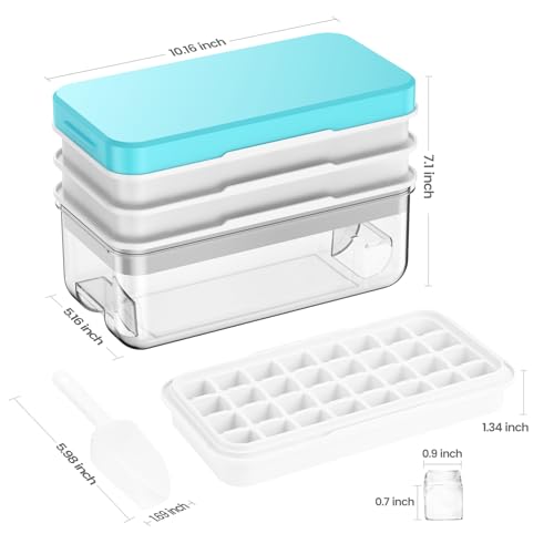 PHINOX Ice Cube Tray with Lid and Bin, 3 Pack Plastic Ice Cube Tray Molds, 96(4 * 8 * 3) pcs Ice Trays for freezer, Chilling Drinks, Whiskey & Cocktails, with Ice Container and Ice Scoop, BPA-Free - Image 5