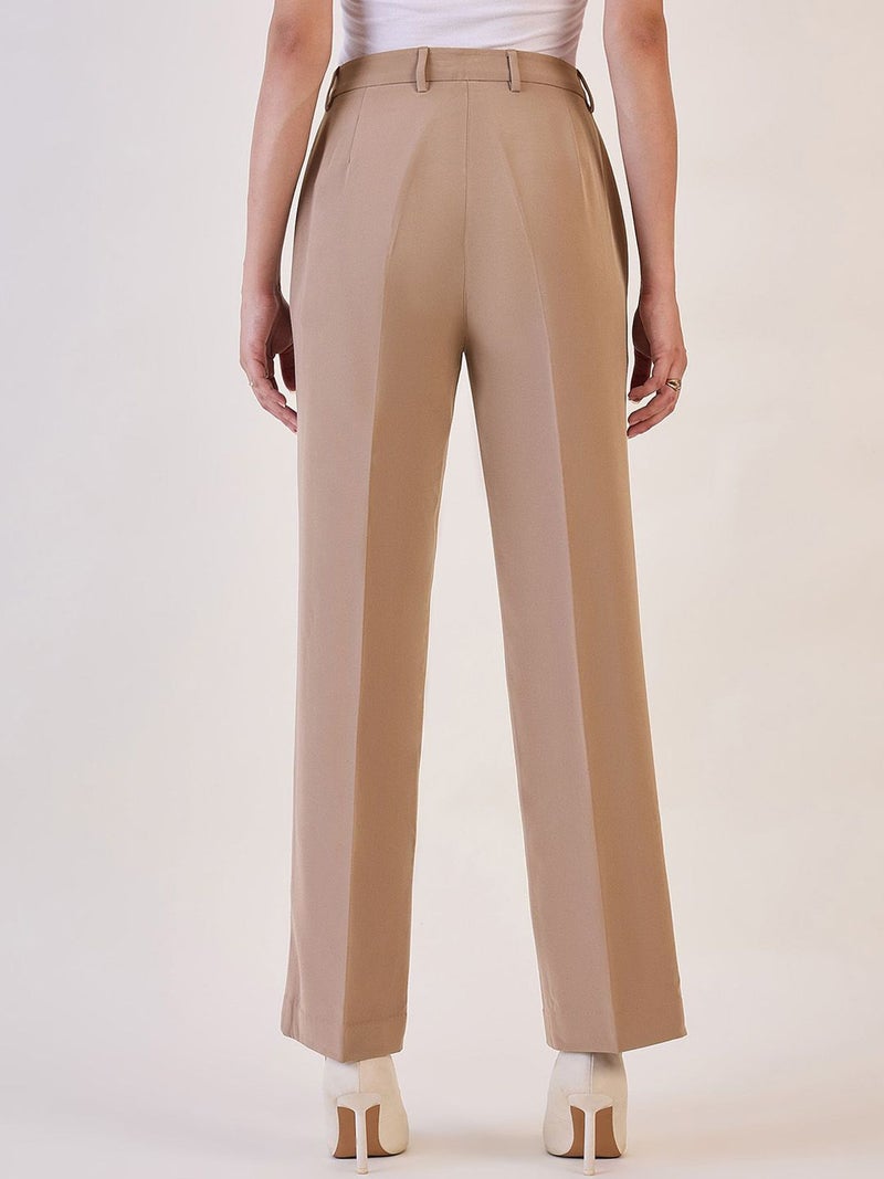 Powersutra Brown Straight Fit Trouser for Women - Image 3
