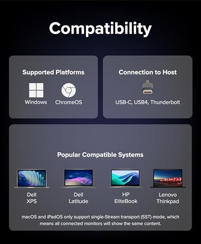 Plugable USB C to HDMI Multi Monitor Adapter | Triple 4K60 Displays | Driverless MST Hub for Windows, Chrome OS, USB-C, Thunderbolt, USB4 Laptops | Multi HDMI Ports, HDR & HDCP Compliant (USBC-MSTH3) - Image 4