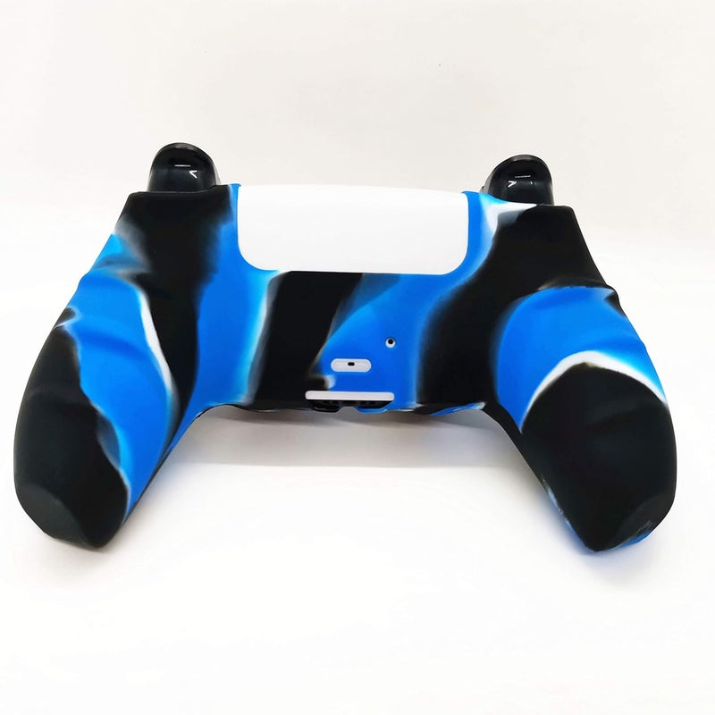 Asokex Skin for PS5 Controller Grips, Silicone Case Cover for PlayStation 5 Anti-Slip Protector with 10pcs Thumb Joysticks Caps (Royal Blue&Black) - Image 4