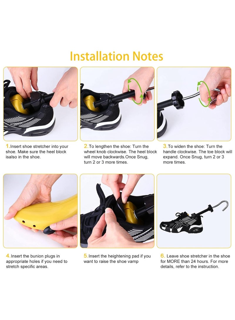 Eachway Pair of Professional 2-Way Premium Shoe Stretcher Tough Plastic Shoe Trees, Adjustable Length & Width Durable Shoe Shaper for Men and Women (Large) - Image 4