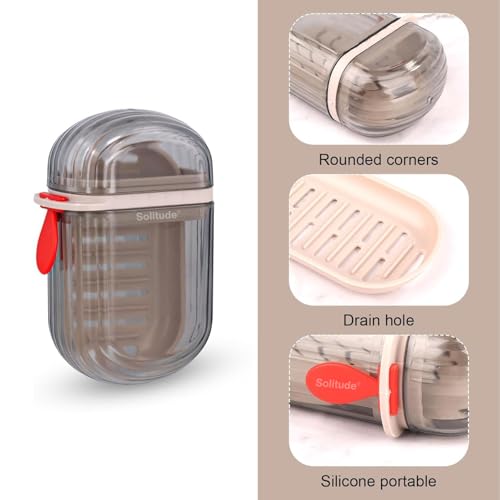 Solitude Travel Soap Case with Toothbrush Holder – Waterproof Leakproof Soap Dish with Handle, Portable Container for Bathroom, Camping, Hiking & Outdoor Travel (Transparent) - Image 2