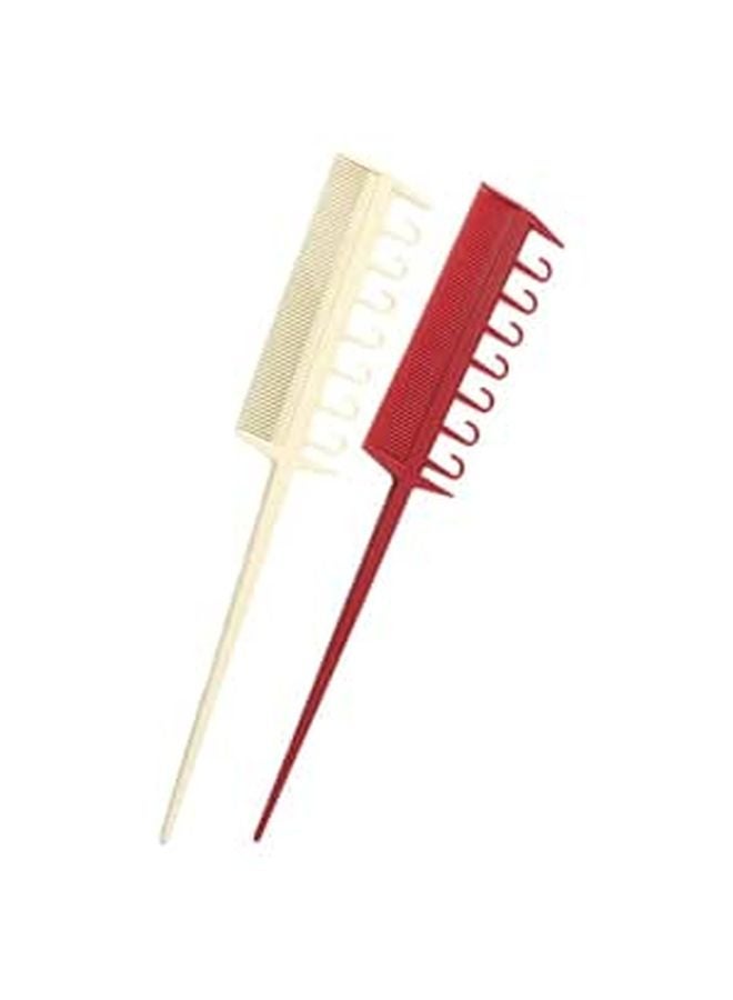 Professional Barber Combs Set 2PCS Pointed Tail Styling Dye Tools Random Color - Image 1