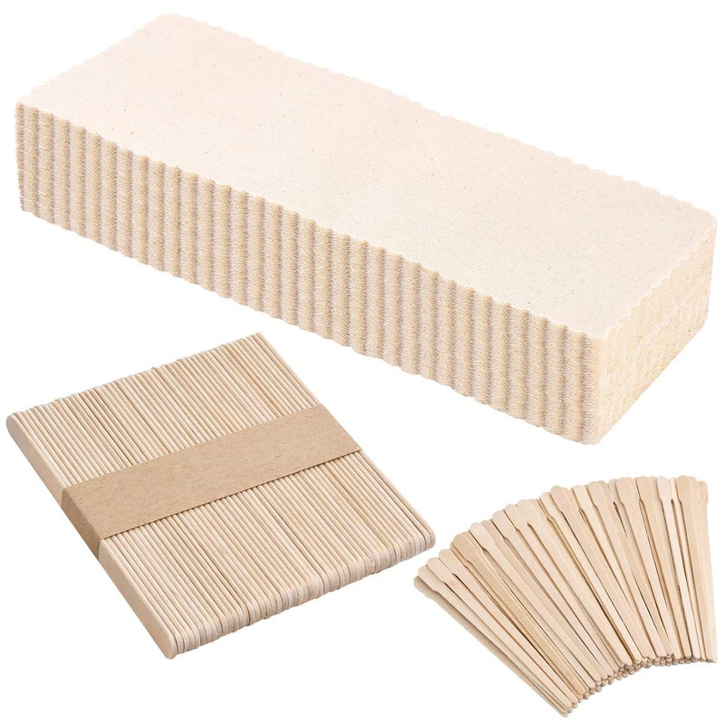 Maitys Hair Removal Kit 250 Pieces Muslin Waxing Strips and Sticks for Body and Facial Hair Women Men