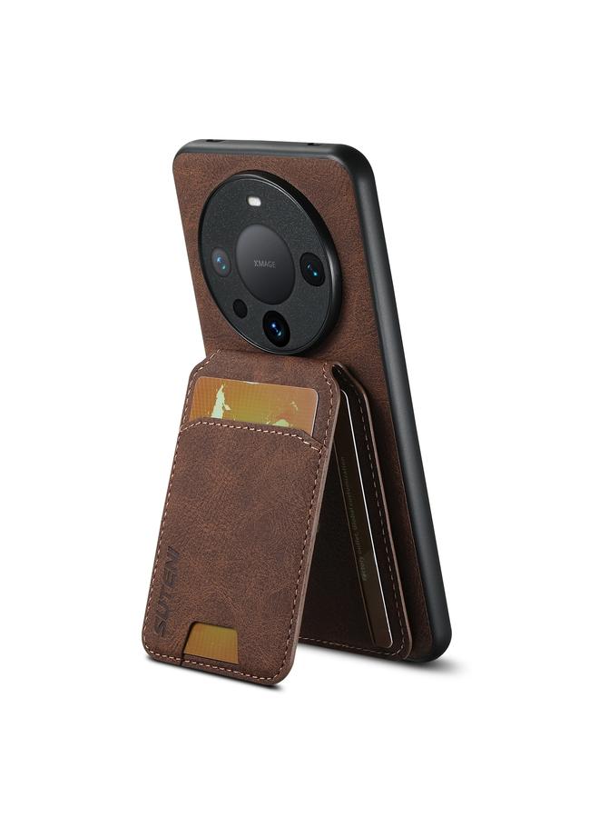 Suteni Case For Huawei Mate 60 Pro H02 Litchi Leather Card Wallet Stand Back Phone Case - Image 2