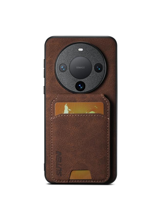 Suteni Case For Huawei Mate 60 Pro H02 Litchi Leather Card Wallet Stand Back Phone Case - Image 1