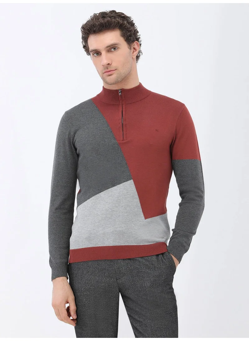 Kip Brick Half Turtleneck Patterned Sweater