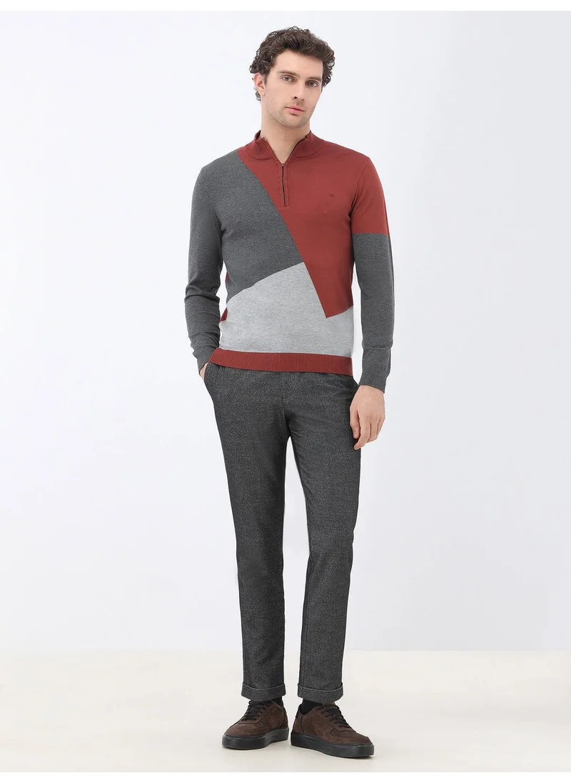 Kip Brick Half Turtleneck Patterned Sweater