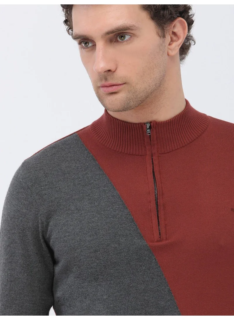Kip Brick Half Turtleneck Patterned Sweater