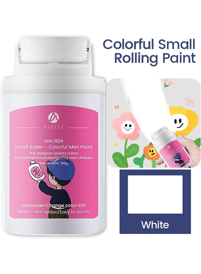ASHILE Small Roller - Colorful Mini Paint,Portable Wall Repair Paint Wall Mending Agent Wall Spackle with Roll Brush Wall Surface Hole Fill Quick and Easy Solution White Wall - Image 1