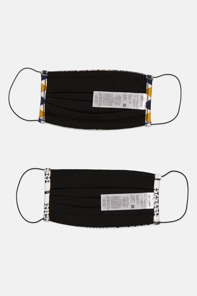 Only & Sons 2 Pcs Printed Face Mask, Multicolor - Image 2