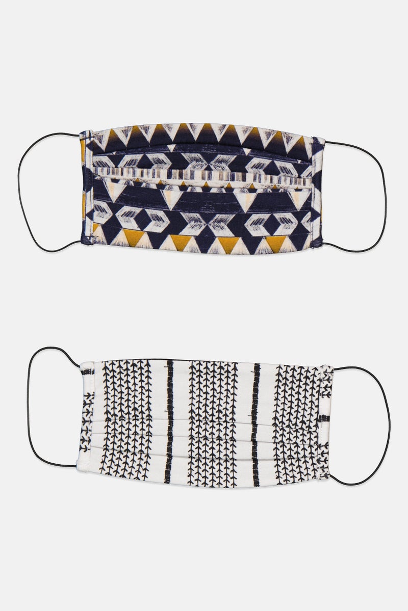 Only & Sons 2 Pcs Printed Face Mask, Multicolor - Image 1