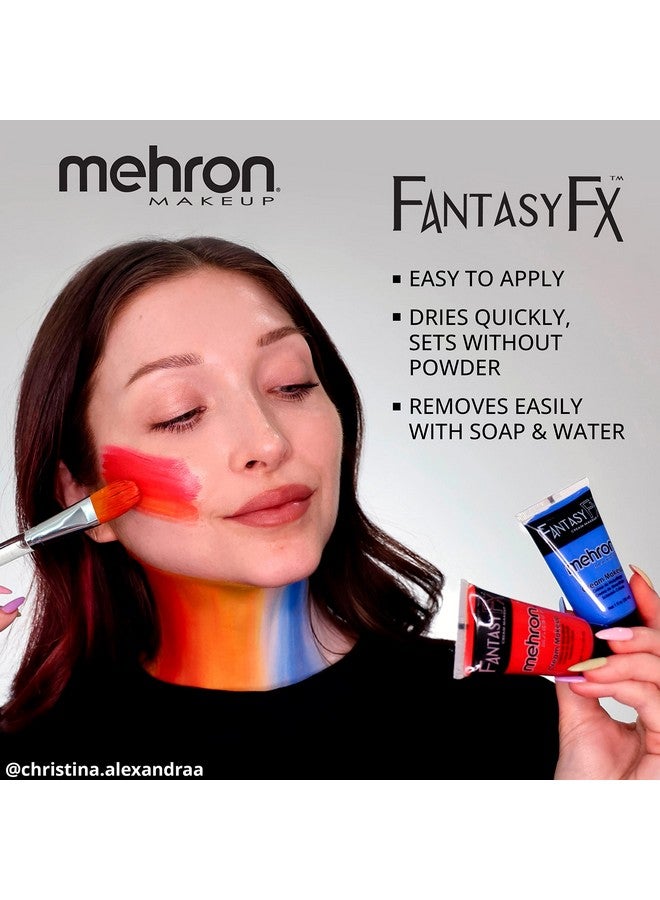 ميهرون كريم مكياج Mehron Makeup Fantasy FX | مكياج هالوين قائم على الماء | طلاء الوجه والجسم من Zombie Flesh للبالغين 1 أونصة سائلة (30 مل) (Zombie Flesh) - Image 4