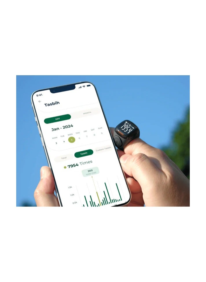iQIBLA Smart Tasbih Zikr Ring Size 20 Water resistant - Image 3