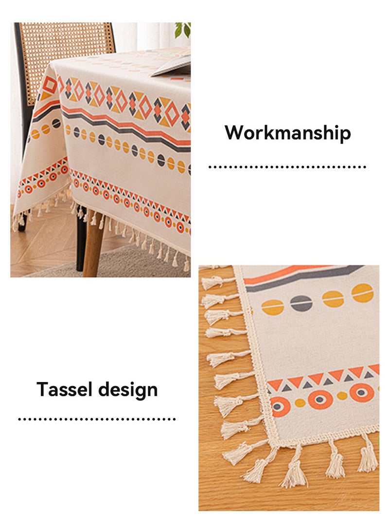 MIXDE Waterproof TPU Film Tablecloth With Tassel,Oil-Proof Spill-Proof Rectangle Tablecloth,Wipeable Tablecloth Cover,140x200CM - Image 5