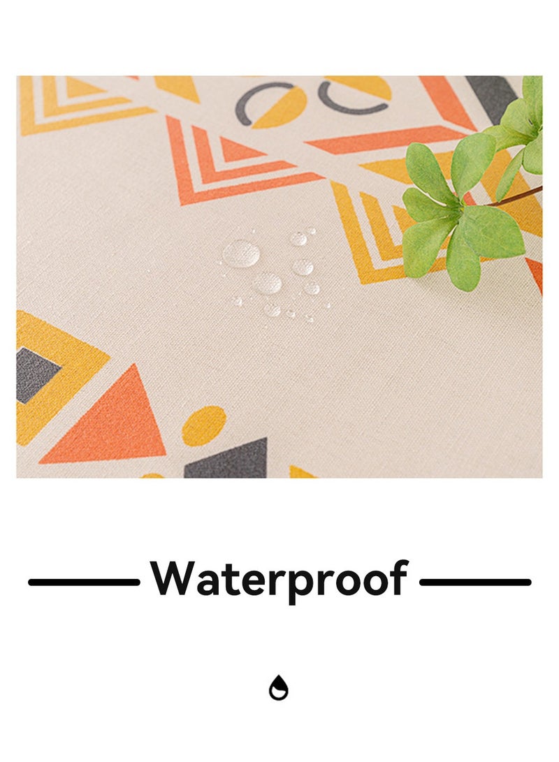 MIXDE Waterproof TPU Film Tablecloth With Tassel,Oil-Proof Spill-Proof Rectangle Tablecloth,Wipeable Tablecloth Cover,140x200CM - Image 3
