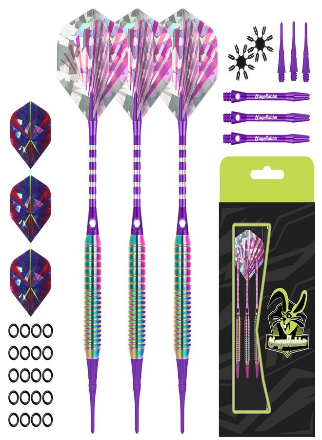 MageRabbit Soft Tip Dart Set, 3 Aluminum Shafts, Professional Darts, 3 Extra Dart Flights, 3 Replacement Plastic Shafts for Electronic Dart Board - Image 2