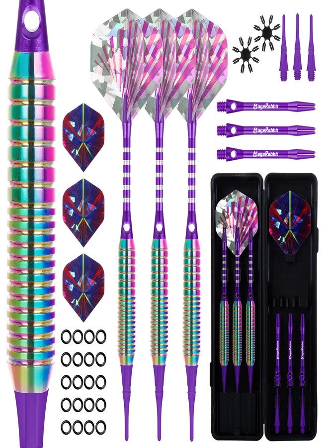 MageRabbit Soft Tip Dart Set, 3 Aluminum Shafts, Professional Darts, 3 Extra Dart Flights, 3 Replacement Plastic Shafts for Electronic Dart Board - Image 1