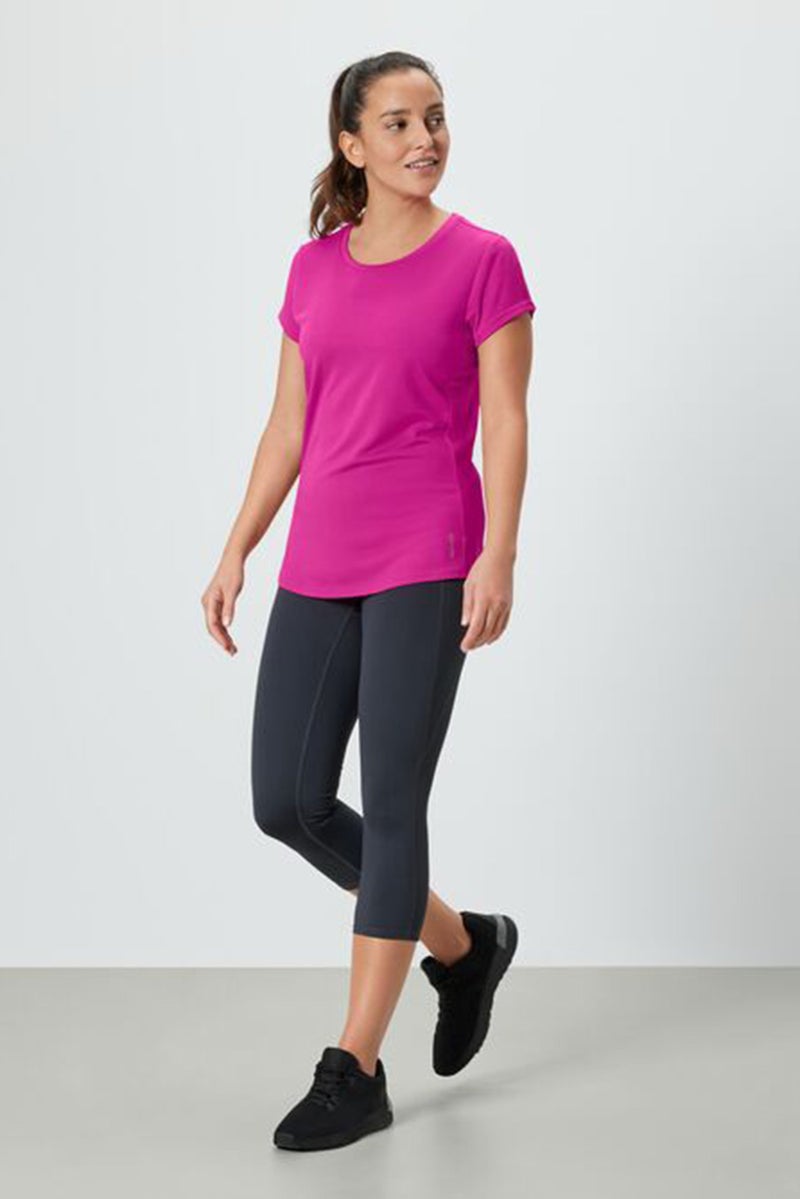 Tchibo تي شيرت تدريب قصير الأكمام للنساء، وردي - Image 1