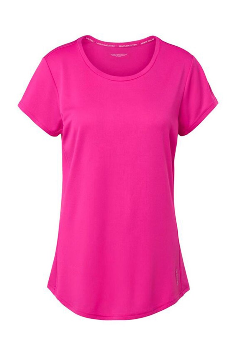 Tchibo تي شيرت تدريب قصير الأكمام للنساء، وردي - Image 2