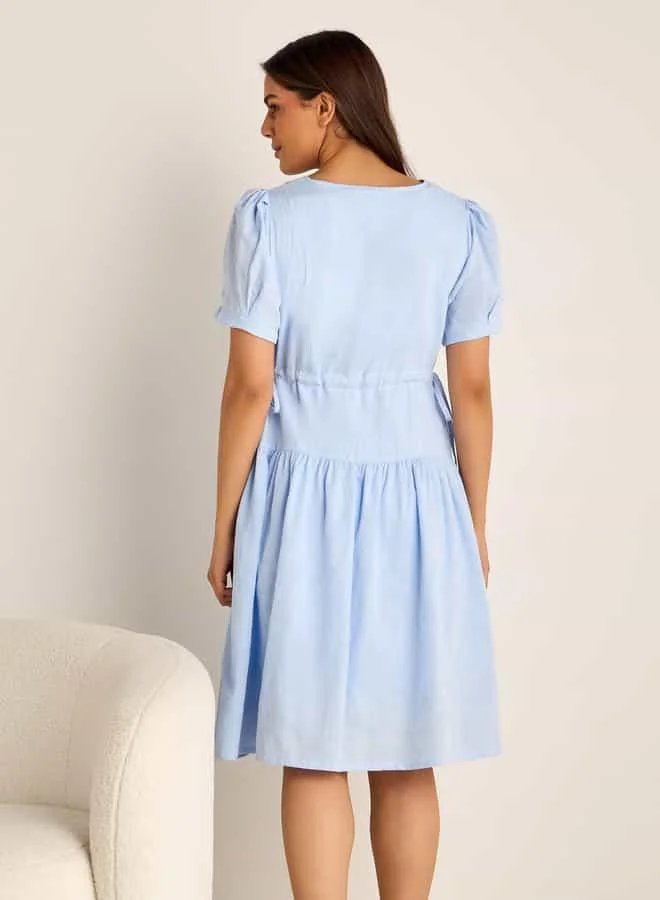 Splash FAV Textured V-neck Maternity Night Dress