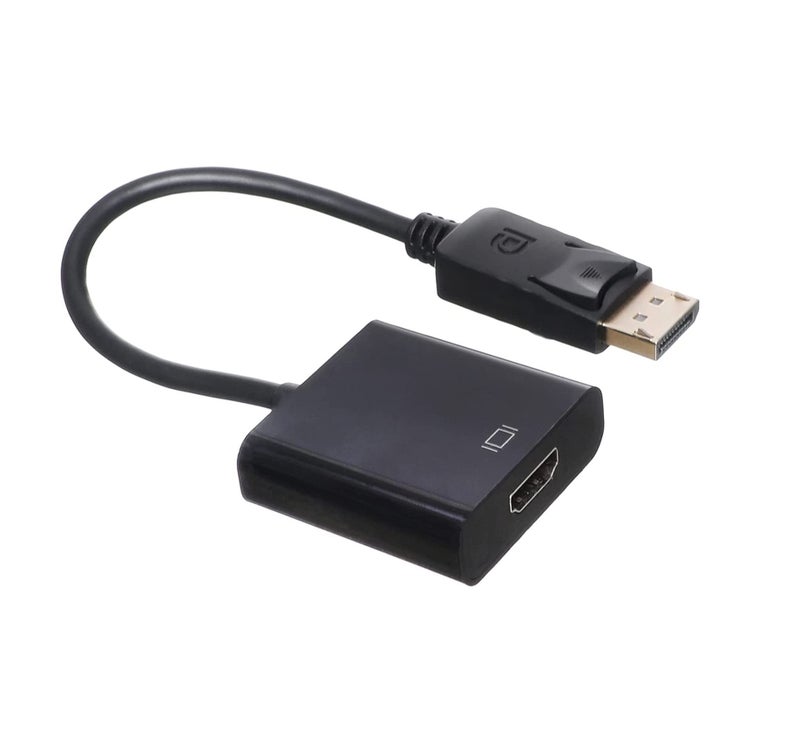 Keendex KX 3024 Display Port (DP) to HDMI Converter Cable Video Audio Adapter, 10CM - Black - Image 1