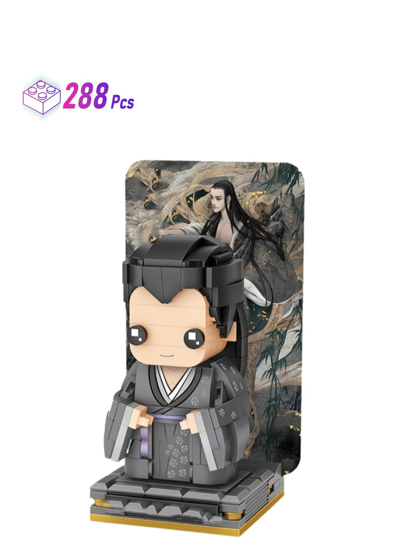 288pcs Black-Haired Boy Character Model Set Building Blocks Creative Diy Simulation Collection Building Assembly Toys Children'S Gifts Home Decorations  - Image 1