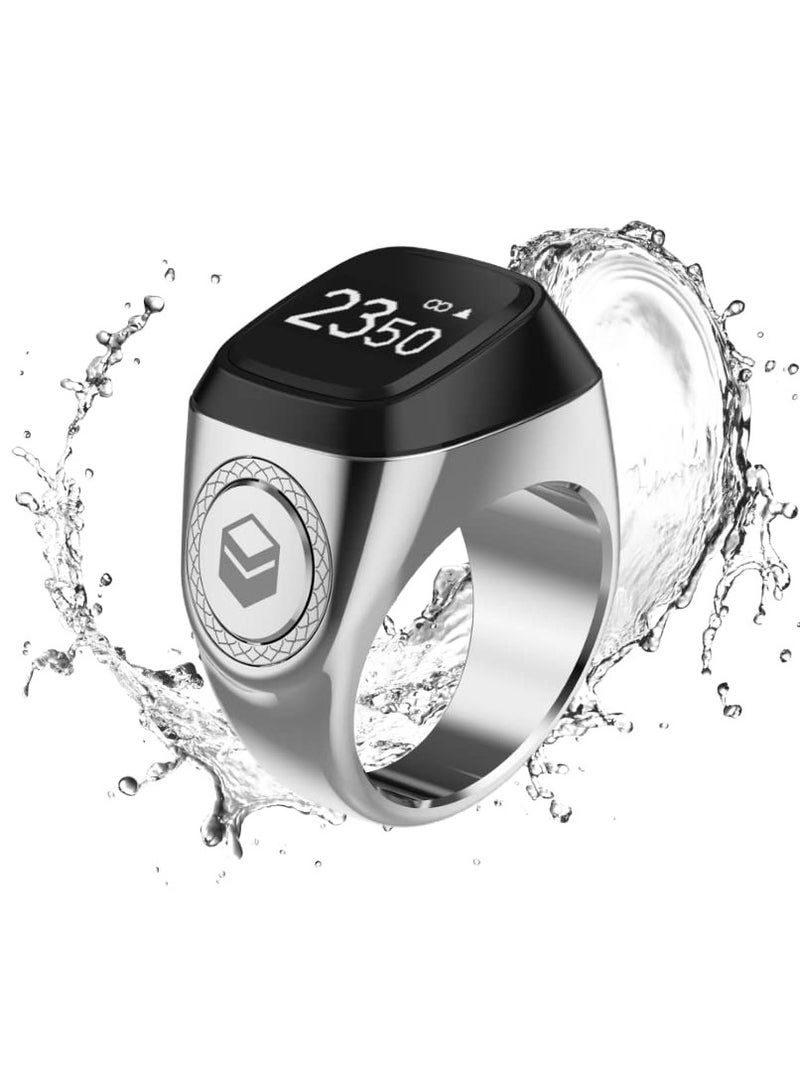 NBB GLOBAL TRADERS Smart Zikr Ring, 18MM Metal Tasbih with Digital Prayer Counter, Waterproof Design, and Muslim Prayer Time Reminder - Image 2