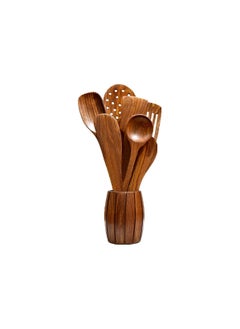 Wooden Spoon Natural Handmade Cooking Spoon Kitchen Tools  Set Of 8