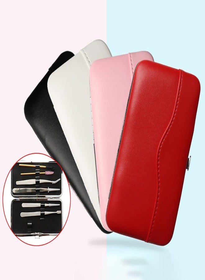 GSHLLO PU Leather Tweezer Storage Bag Eyelash Extension Tweezer Case Empty Tweezer Container Holder Lash Grafting Tweezer Pouch Tweezer Tool Pocket Pink - Image 2
