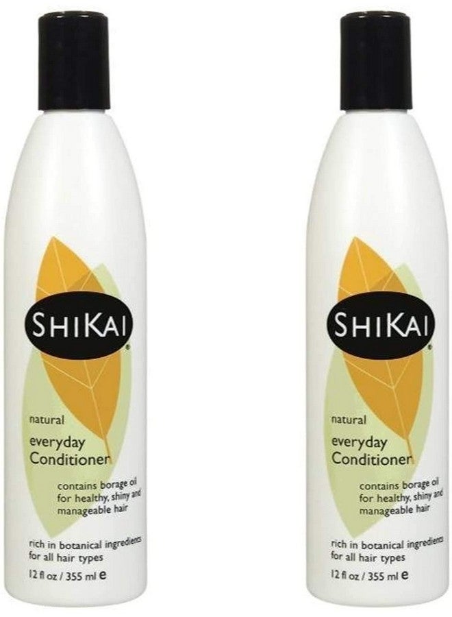 SHIKAI Everyday Hydrating Conditioner (Unscented 12Oz Pack Of 2) With Borage & Jojoba Oil Promotes Healthy Scalp Nourish & Shine Vegan