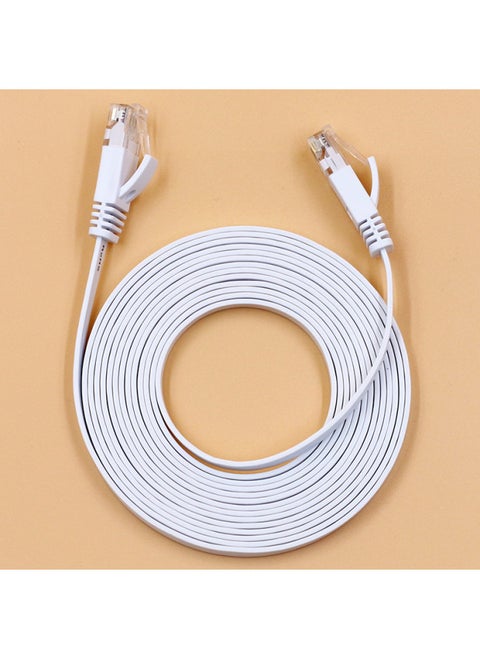 Customized Flat Network Cable CAT6 Gigabit Six Kinds Of Finished Network Jumper Pure Copper Computer 1 Meter 2 Meter 3 Meter 5 Meter M-Color:White ]-Line Length:Foot 1.5 Meters