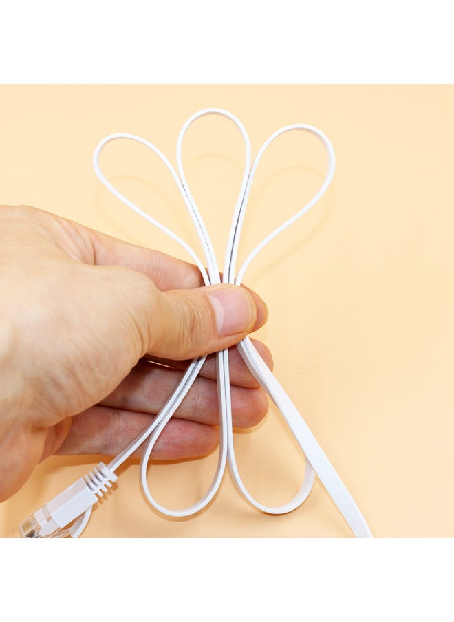 Generic Customized Flat Network Cable CAT6 Gigabit Six Kinds Of Finished Network Jumper Pure Copper Computer 1 Meter 2 Meter 3 Meter 5 Meter M-Color:White ]-Line Length:Foot 1.5 Meters  - Image 4