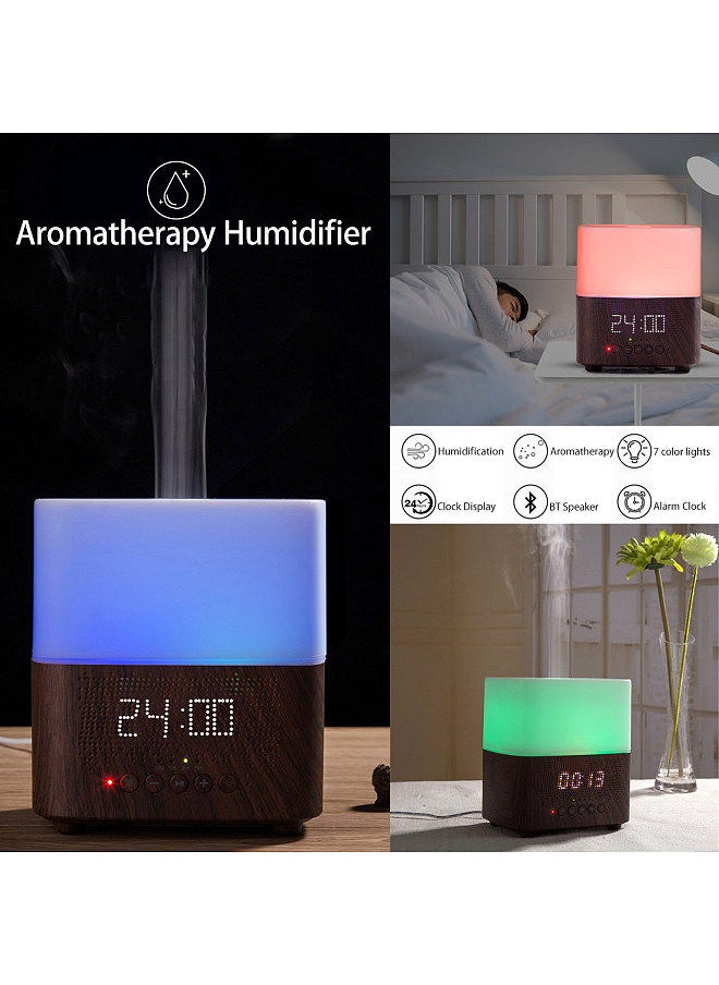 Generic - Aromatherapy essential oil diffuser humidifier, 300ML ultra-modern aromatic diffuser with time display, Blue-tooth speaker, LED night light, alarm clock, 7 color changes. - Image 1