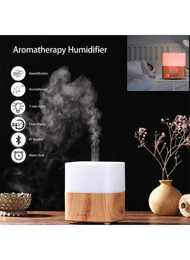 Generic - Aromatherapy essential oil diffuser humidifier, 300ML ultra-modern aromatic diffuser with time display, Blue-tooth speaker, LED night light, alarm clock, 7 color changes. - Image 1