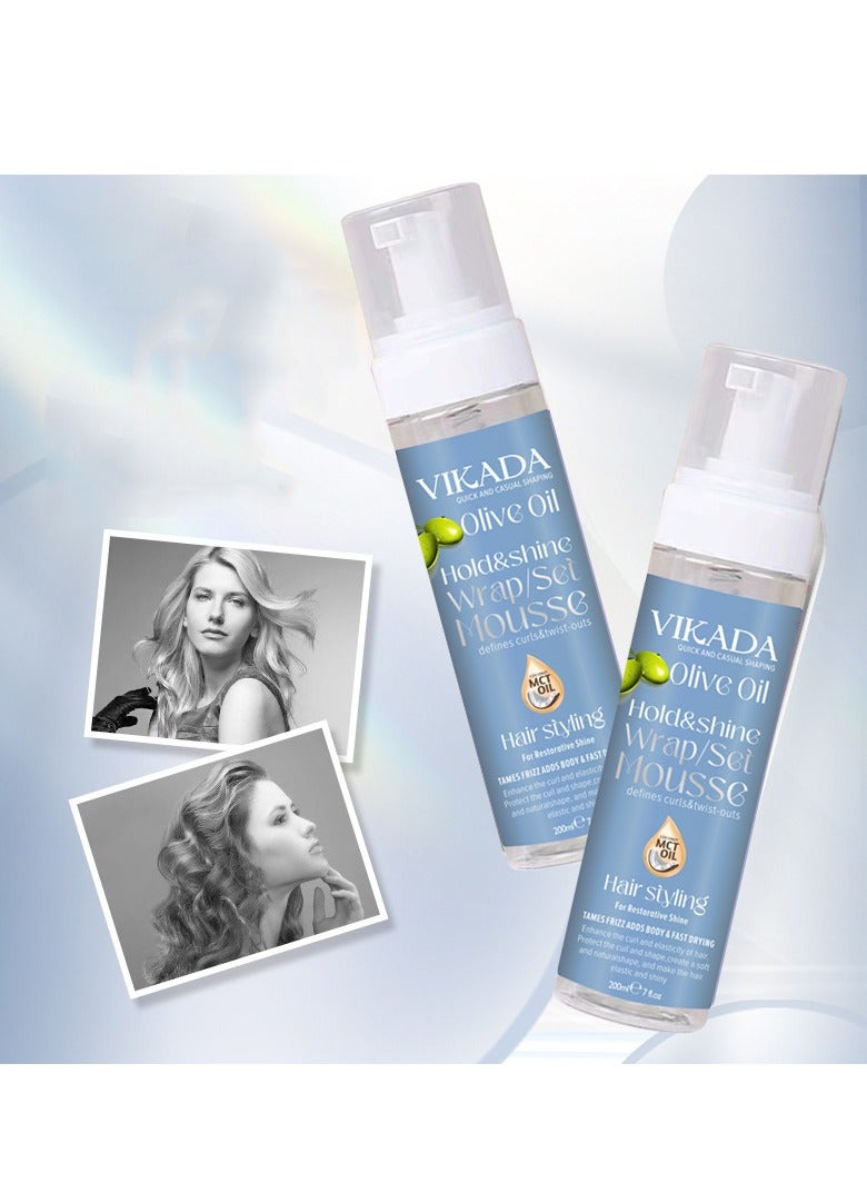 VIKADA Foam Hair Wax Moisturizing fluffy curls / men's hairspray, bubble elastin / women's mousse wool rolls/  For All Hair Types(2-Pack) - Image 3