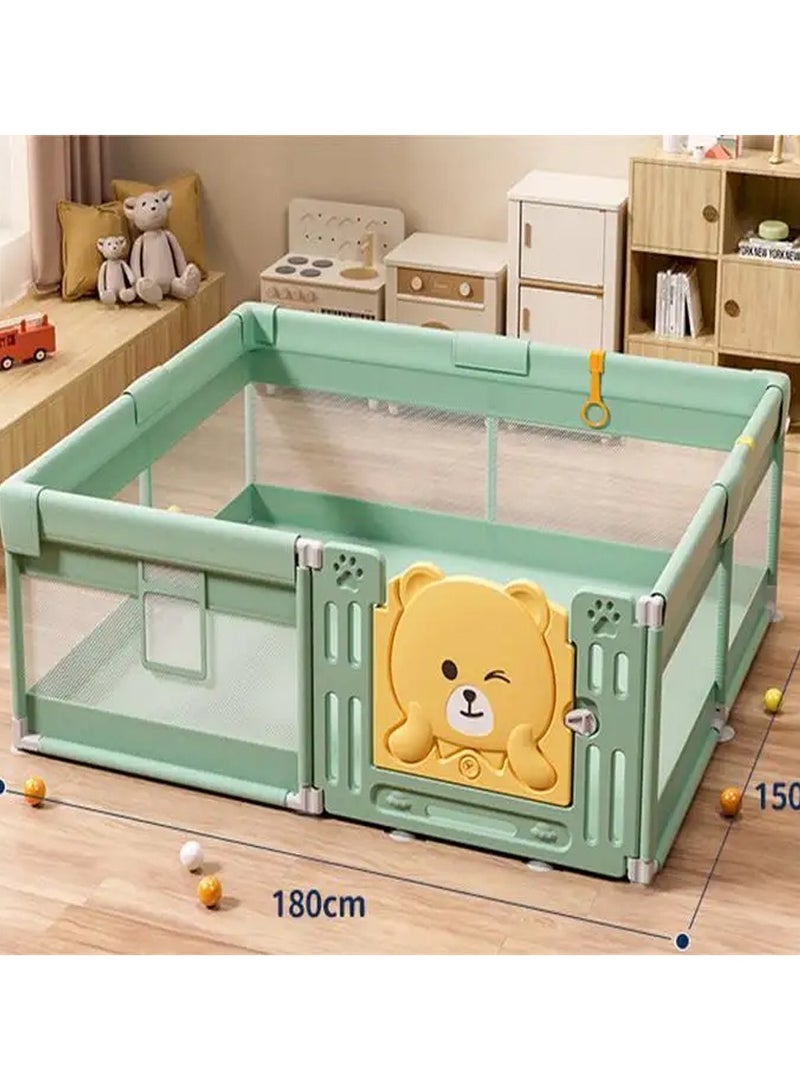 DubaiGallery Baby Playmat with Enhanced Safety Gate 150*180cm,Baby Activity Mat with 60 Ocean Balls,Robust Suction Cups and Construction,Indoor Playpen for Kids - Image 2