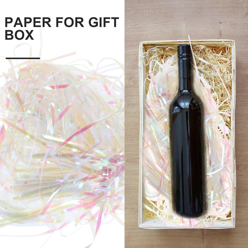 ROMISBABA Iridescent Crinkle Basket Filler 3mm Plastic Shred 100g Pack for Wrapping Easter Basket Stuffing Decorative Packaging Material - Image 3