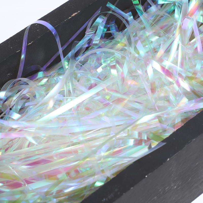 ROMISBABA Iridescent Crinkle Basket Filler 3mm Plastic Shred 100g Pack for Wrapping Easter Basket Stuffing Decorative Packaging Material - Image 5