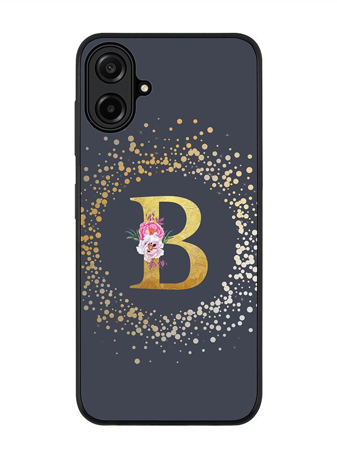 Stylizedd For Samsung Galaxy A07 4G Case,Slim fit Camera Protection, Shockproof Thin Phone cover  - Custom Monogram Floral - B  (Grey )