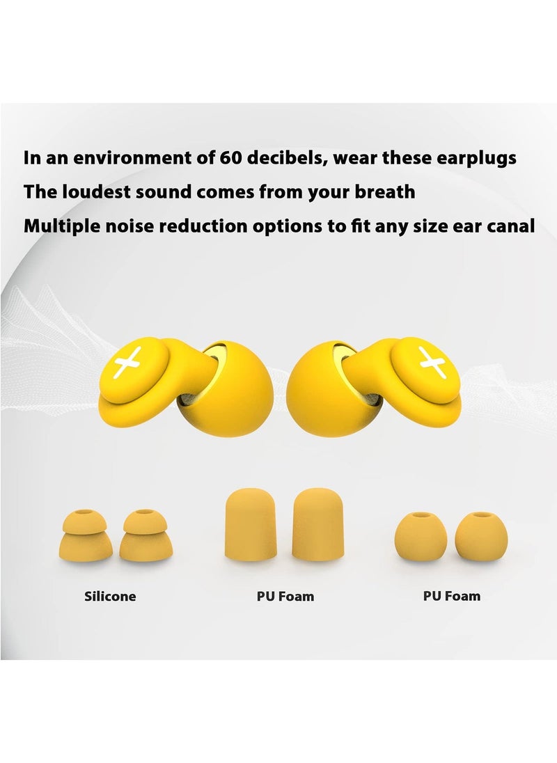Generic Noise Reduction Ear Plugs-40 dB Noise Cancelling Reusable Hearing Protection in Flexible Silicone for Sleeping, Traveling, Concerts, Work & Swimming,3 Wearing Styles, Yellow  - Image 3
