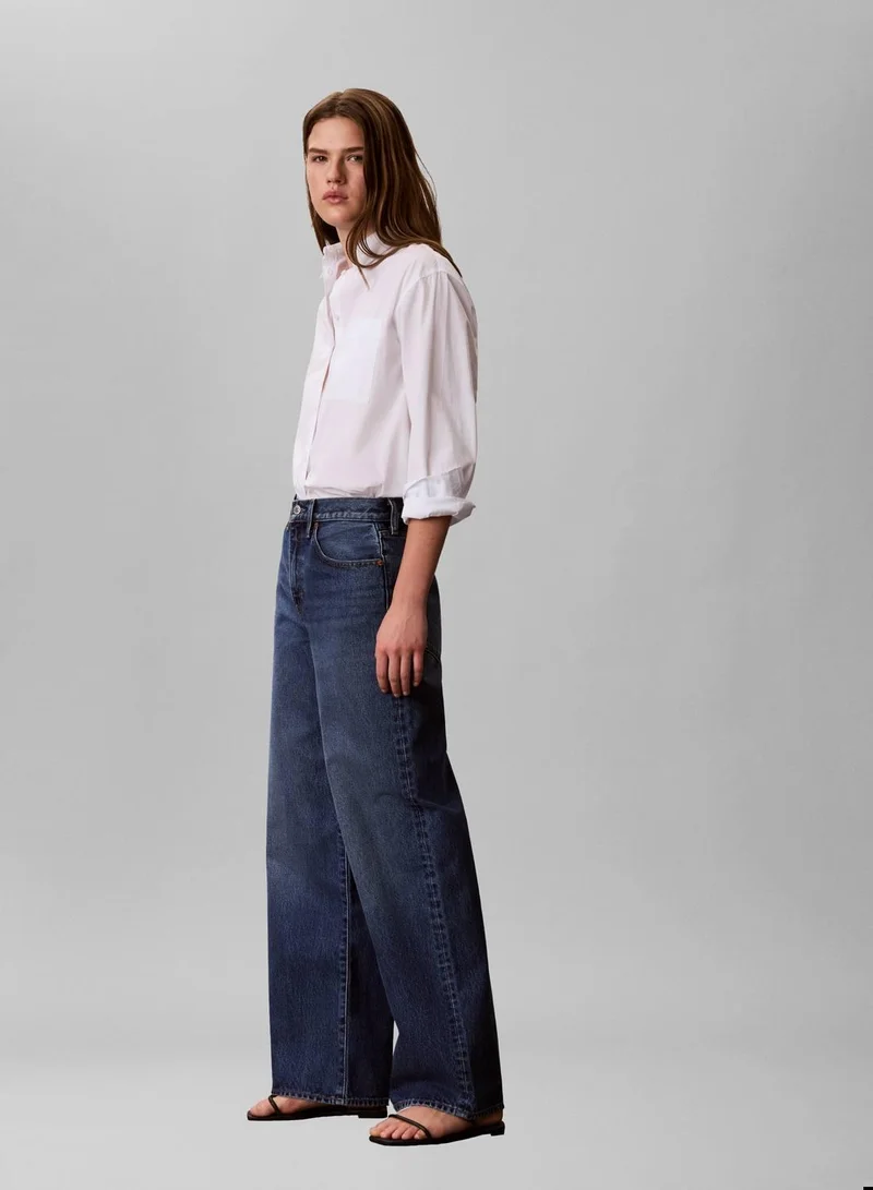 Calvin Klein Jeans INDIGO JULIUS Wide Leg Jeans for Women | Best Price UAE